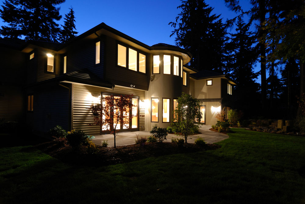 house powered up by solar panels